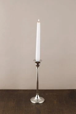 Taper Candlestick Silver 9in
