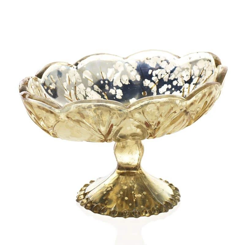 Carraway Pedestal Dish 4.25" Gold 5 Carraway Pedestal Dish 4.25" Gold - Image 5
