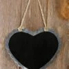 Scallop Edge Zinc Frame Hanging Chalkboard Heart 16x14