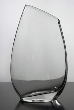 Slanted Rim Glass Vase 10in