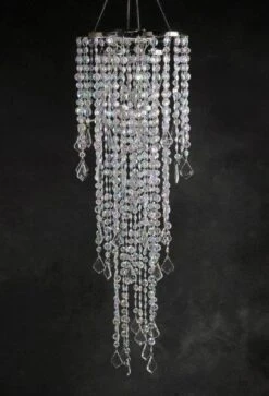 Crystal Chandelier 3-Tier LED Battery Operated 42in