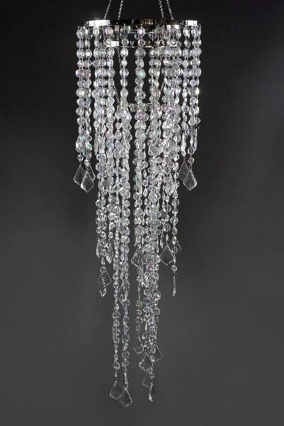 Crystal Decorative 3 Tier Chandelier 34in Plug In 1 Crystal Decorative 3 Tier Chandelier 34in Plug In