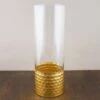 Gold Honeycomb Cylinder Vase 4"x12"