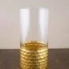 Gold Honeycomb Cylinder Vase 4"x8"