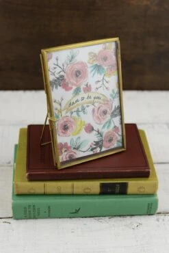 Double Glass Picture Frame 4x6in Brass