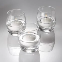 Eastland Grande Hurricane Holders & Richland Floating Candles 2" Set Of 24