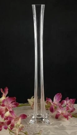 Clear Glass Eiffel Tower Vases 16"