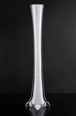 White Glass Eiffel Tower Vase 16"