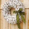 Faux Cotton Wreath 18.5in