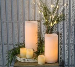 Richland 4" Large LED Pillar Candle With Wavy Top (3 Sizes) - Set Of 3 -Candle Glow Deals Store flamelessLED 589fe1e8 3b78 4e2d a896 9b8fe22f387b