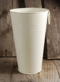 Cream White French Flower Market 11" Bucket