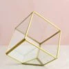 Hira Glass & Brass Terrarium Angled Cube 4.7"
