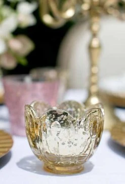 Gold Carraway Votive Holders Set Of 6 -Candle Glow Deals Store gold carraway votive holder 1