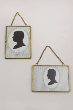 2 Hanging Double Glass Picture Frame 5x7in