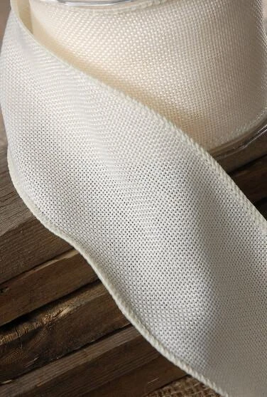 Fine Ivory Burlap Ribbon 3in X 10 Yds 2 Fine Ivory Burlap Ribbon 3in X 10 Yds - Image 2