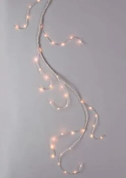 Lighted Garland 6FT 60 LED Lights, Battery Operated Silver Wrapped