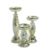 Eastland Unique Mercury Glass Pillar Candle Holder Set Of 3
