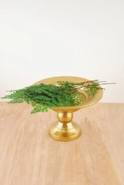 Bowl Pedestal Metal 8x5.25 Gold Compote