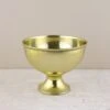 Metal Pedestal Compote Bowl 7x5in Gold