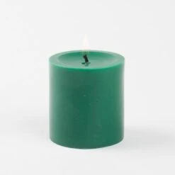 Richland Pillar Candles 3"x3" Dark Green Set Of 12