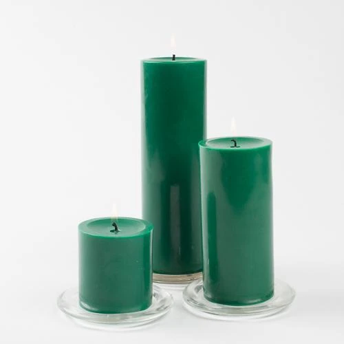 Richland Pillar Candles 3"x6" Dark Green Set Of 12 3 Richland Pillar Candles 3"x6" Dark Green Set Of 12 - Image 3