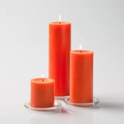 Richland Pillar Candles 3"x3", 3"x6" & 3"x9" Orange Set Of 12