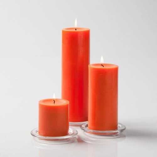 Richland Pillar Candles 3"x3", 3"x6" & 3"x9" Orange Set Of 12 1 Richland Pillar Candles 3"x3", 3"x6" & 3"x9" Orange Set Of 12