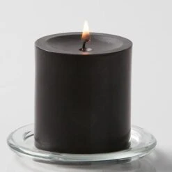 Richland Pillar Candles 3"x3" Black Set Of 48