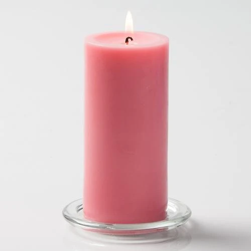 Richland Pillar Candles 3"x6" Pink Set Of 6 1 Richland Pillar Candles 3"x6" Pink Set Of 6