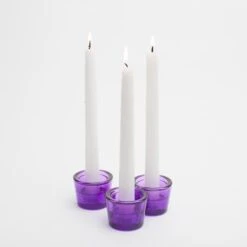 Richland Multi-Use Tealight And Taper Holder Purple Set Of 12 -Candle Glow Deals Store mg 3590 1