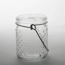 Eastland 5.1" Hanging Dotted Glass Jar With Handle Set Of 6
