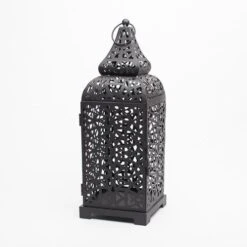 Richland Black Moroccan Temple Metal Lantern -Candle Glow Deals Store mg 4846