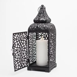 Richland Black Moroccan Temple Metal Lantern