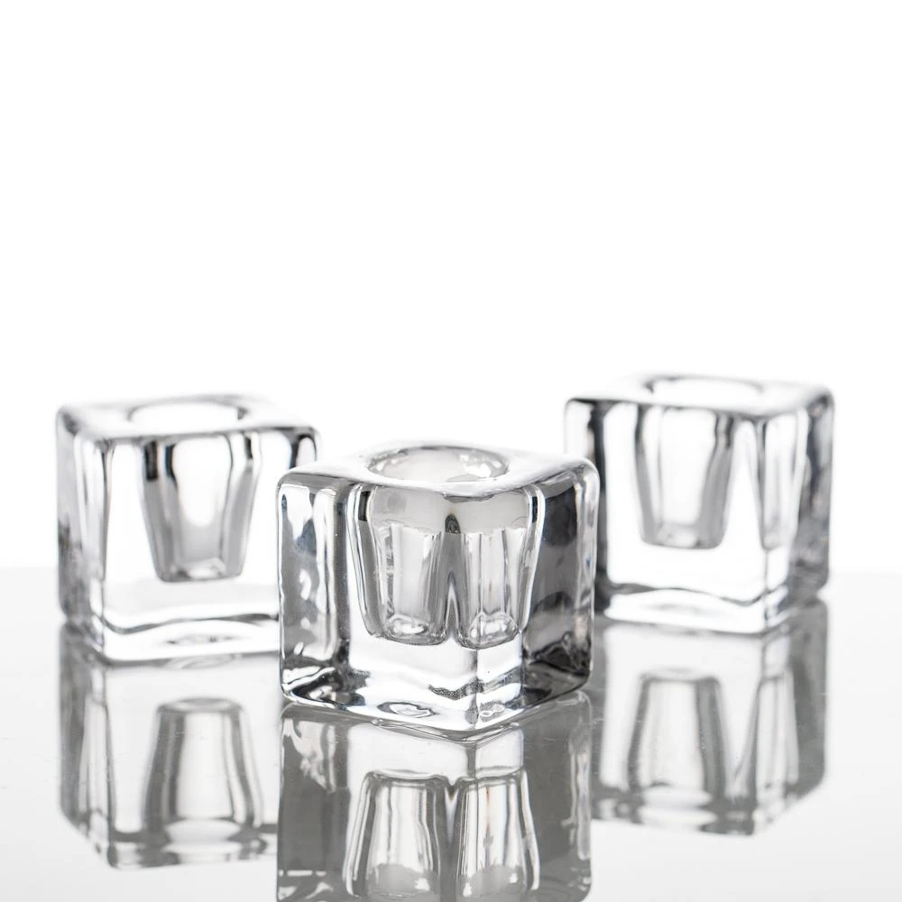 Richland Square Glass Taper Candle Holder 1.6" Set Of 6 1 Richland Square Glass Taper Candle Holder 1.6" Set Of 6