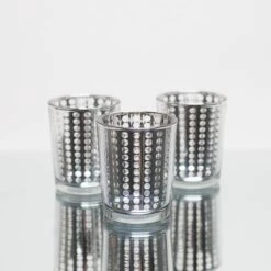 Richland Silver Dotted Glass Holder – Small Set Of 72 -Candle Glow Deals Store mg 5935 3