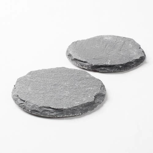 Richland Round Natural Slate Coaster 4" Set Of 12 1 Richland Round Natural Slate Coaster 4" Set Of 12