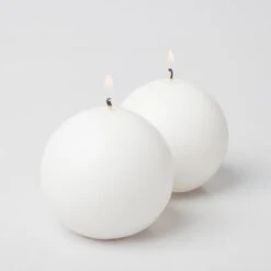 Richland Sphere Candle 3" White Set Of 24