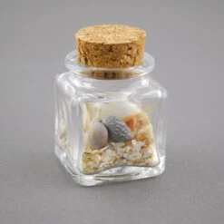 Mini Glass Bottle Square With Cork 1.4oz (Pack Of 24)