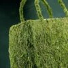 Natural Preserved Moss Covered Purse Planter 10.5x12.5