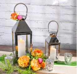 Richland Stainless Steel Revere Lantern – Small 7 Richland Stainless Steel Revere Lantern – Small -Candle Glow Deals Store peony