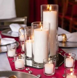 Eastland Cylinder Pillar Candle Holders 6" , 7.5" & 10.5" Set Of 3 -Candle Glow Deals Store pillarandholdersets