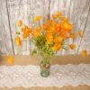 12 Orange Poppy Flowers Silk Flowers