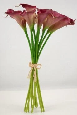 Natural Touch Dark Fuchsia Calla Lily Bouquet 14"