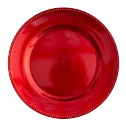 Richland Beaded Charger Plate 13" Red Set Of 12