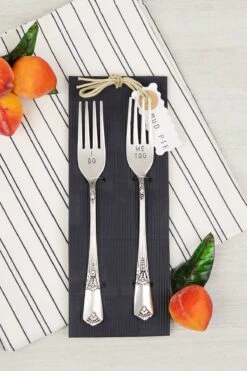 Mud Pie Wedding Forks "I Do" & "Me Too" Set Of 2