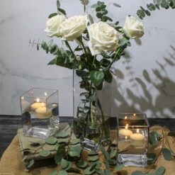 Eastland Square Vases 6", 8" & 12" Set Of 18 9 Eastland Square Vases 6", 8" & 12" Set Of 18 -Candle Glow Deals Store squarevases2