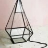 Hanging 9" Hexagonal Based Glass & Metal Terrarium