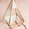 Copper Hanging 9" Hexagonal Based Glass & Metal Terrarium