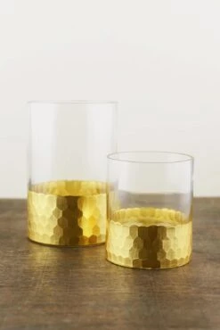 Elsa Vase & Candle Holder 4" With Gold-Dipped Finish 6 Elsa Vase & Candle Holder 4" With Gold-Dipped Finish -Candle Glow Deals Store vase cylinder 4in gold honeycomb 3