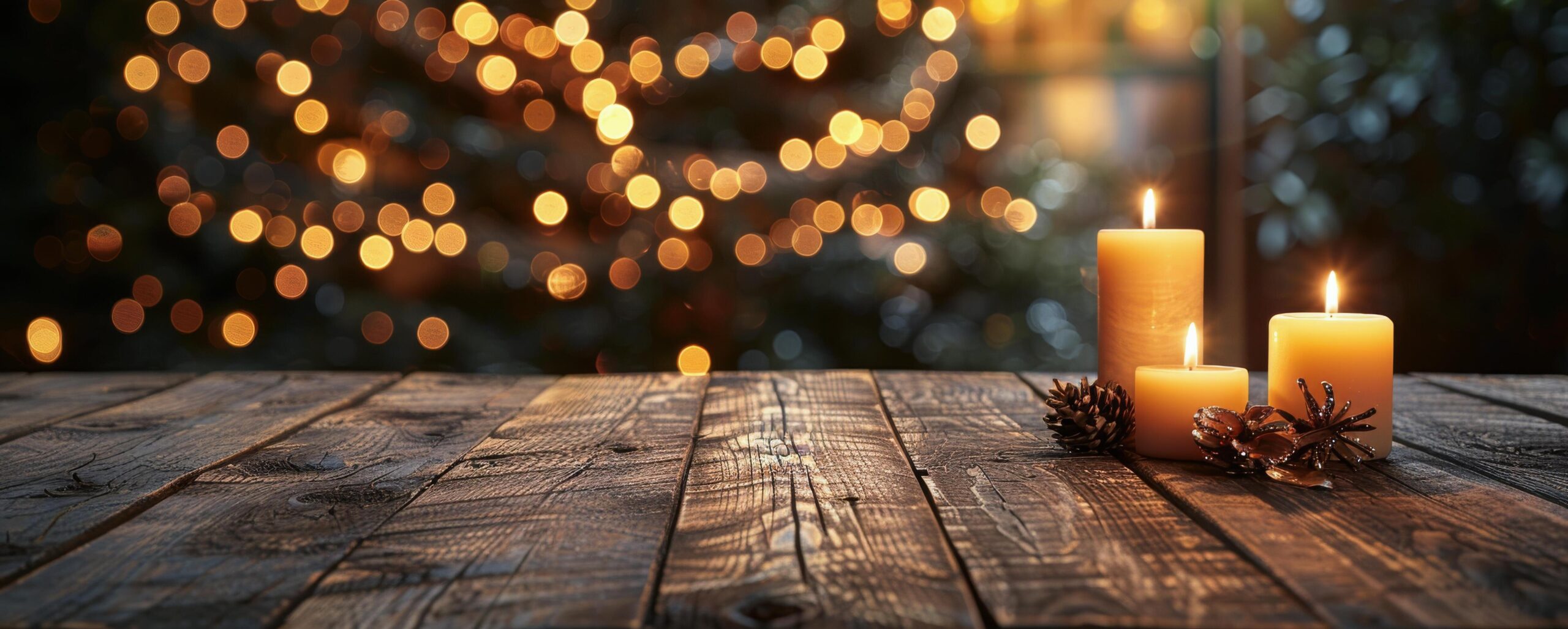 Candle Glow Deals Store -Candle Glow Deals Store candles on wooden table with festive lights free photo scaled